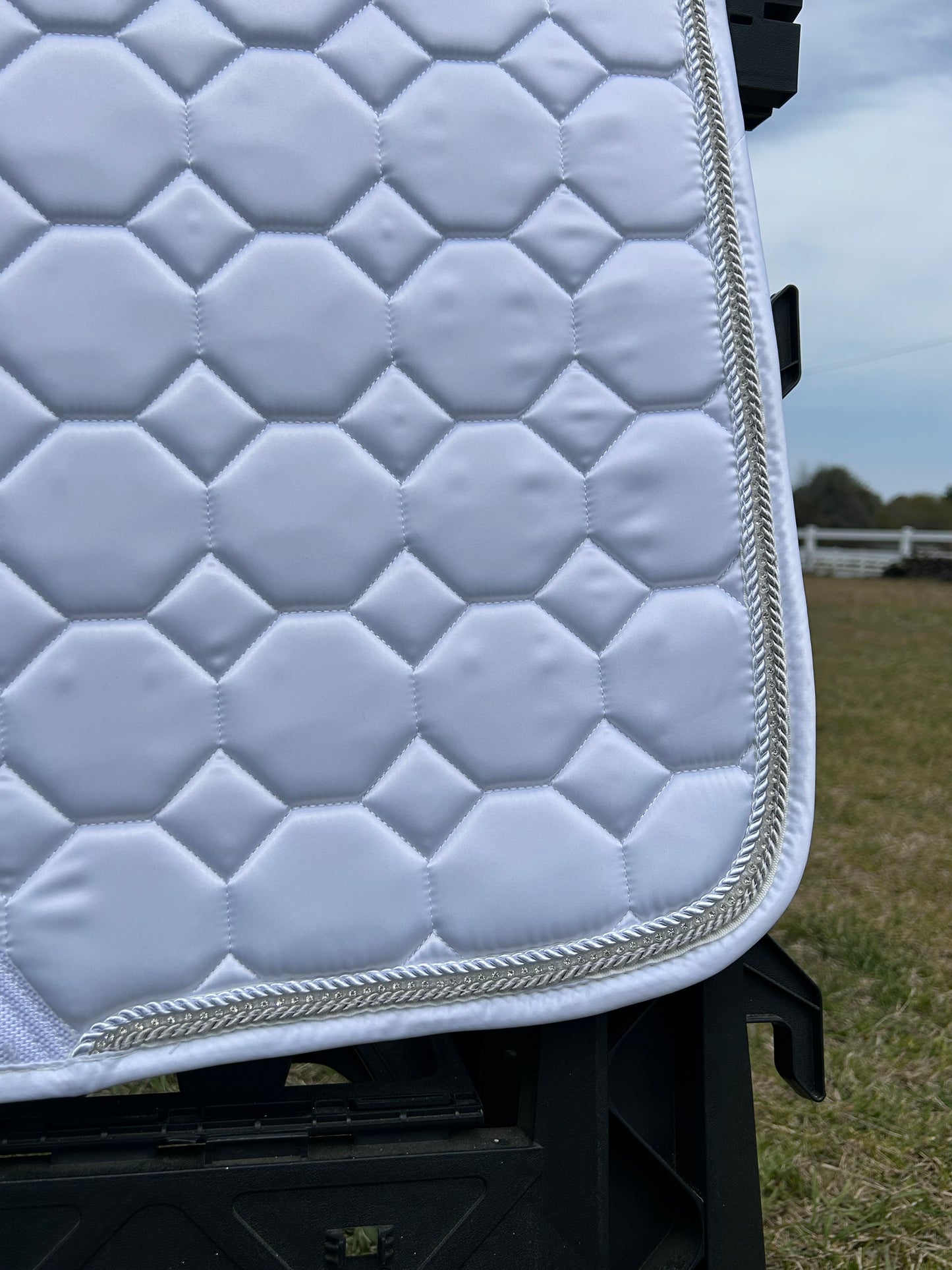 Professional’s Choice VenTech Satin Sparkle Dressage Saddle Pad - White