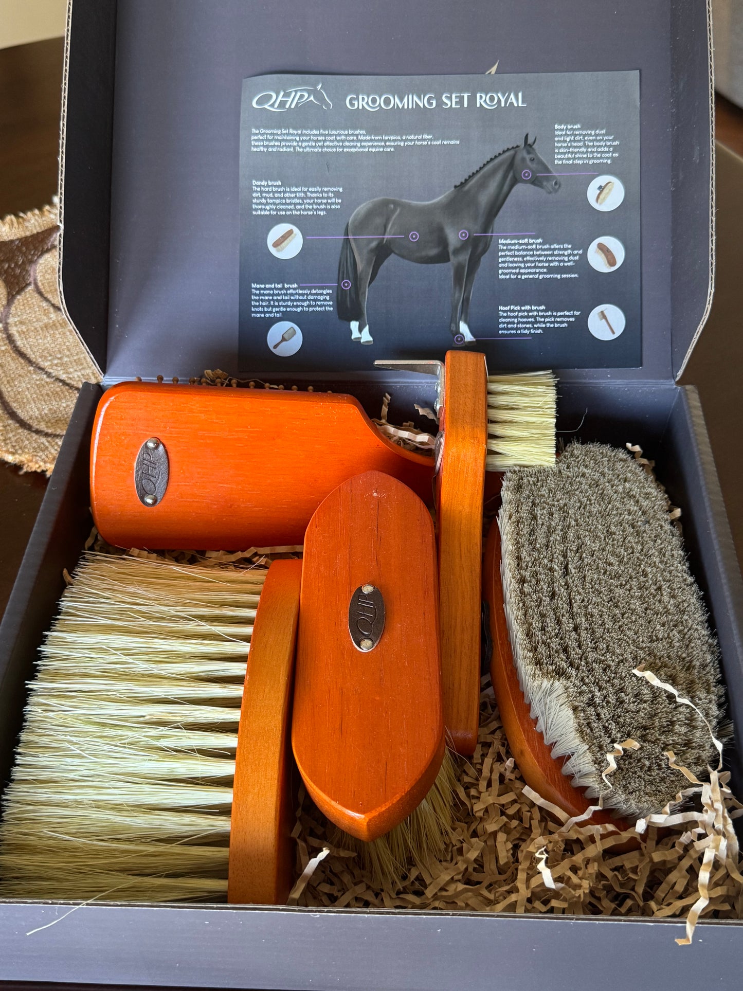 Wood and Tampico Grooming Set
