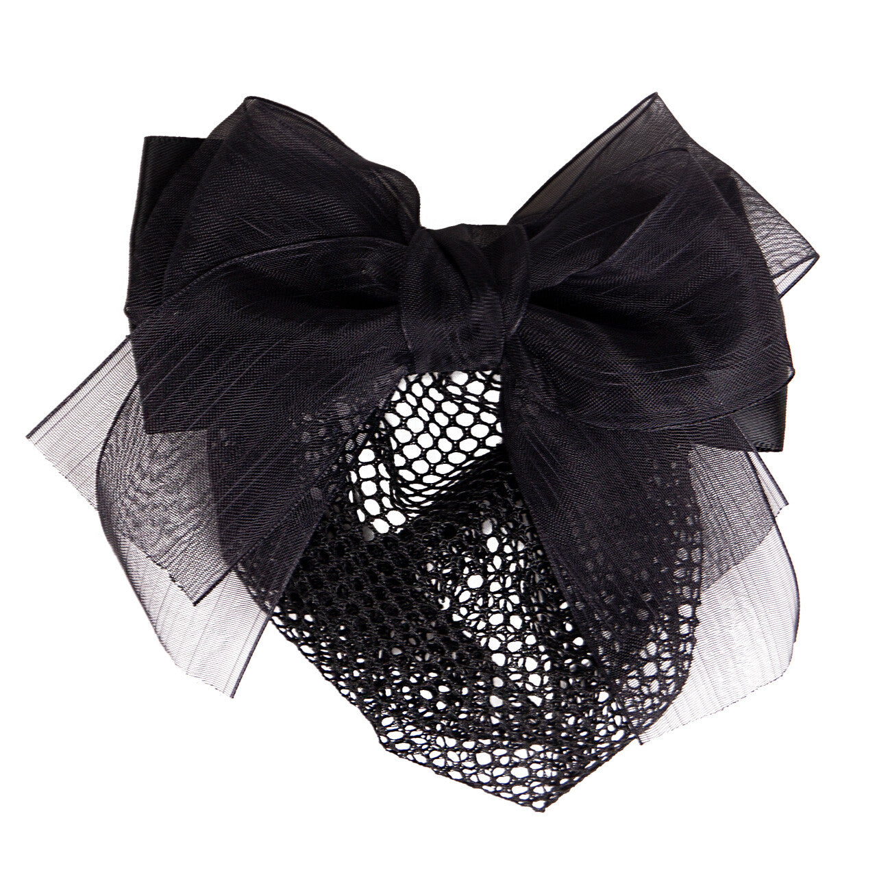 Hair Bow With Net - Black