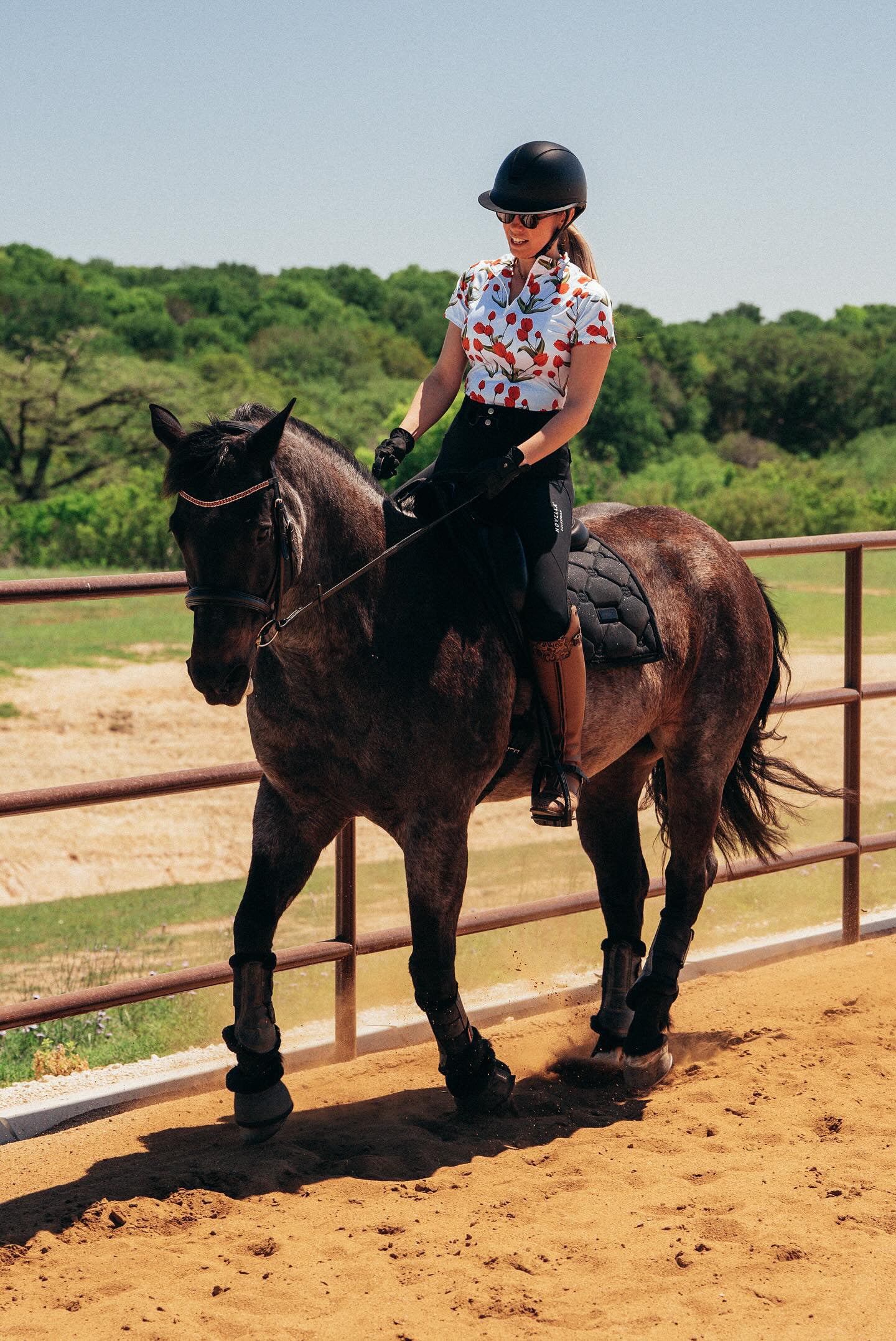 D. D. Prints with a Purpose PETALS FOR PARKINSON'S Short Sleeved Training Shirt