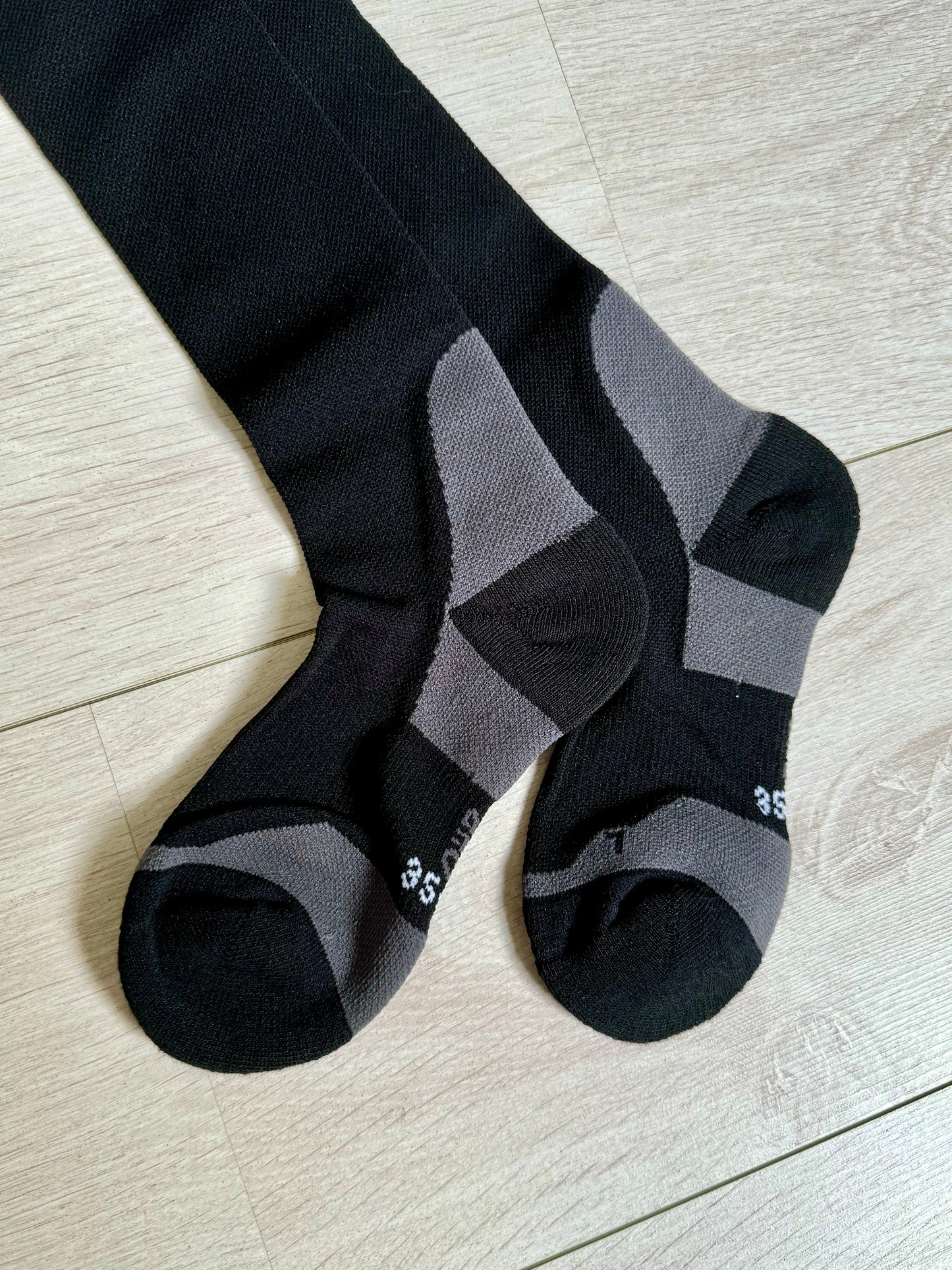 QHP Padded CoolMax Boot Socks - Black