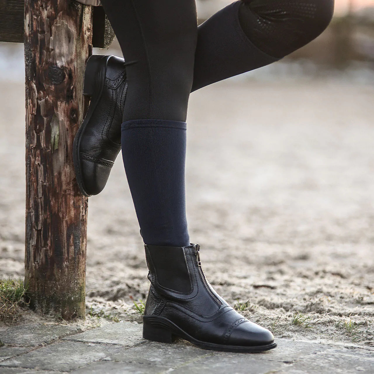 QHP Padded CoolMax Boot Socks - Navy