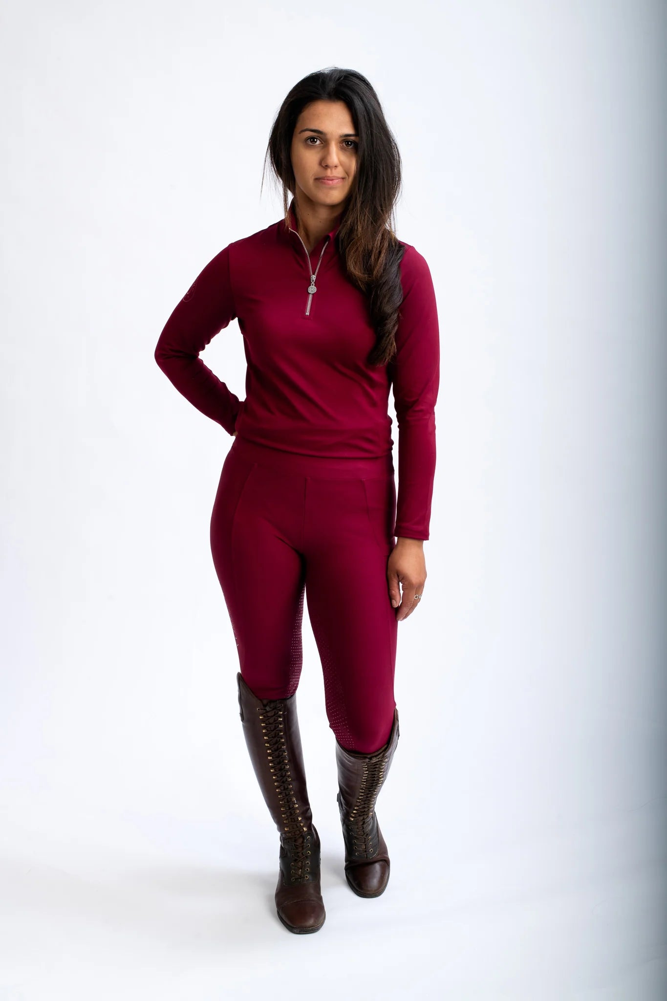 Soho Equestrian Full Seat Riding Legging Berry