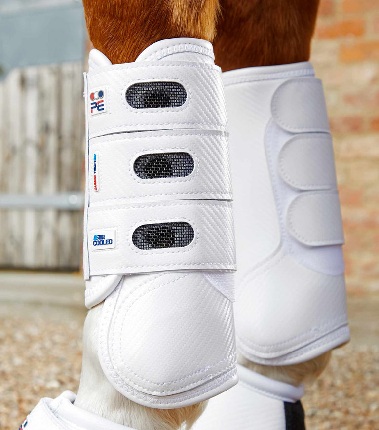 PEI Carbon Tech Air Cooled Eventing Boots Front White
