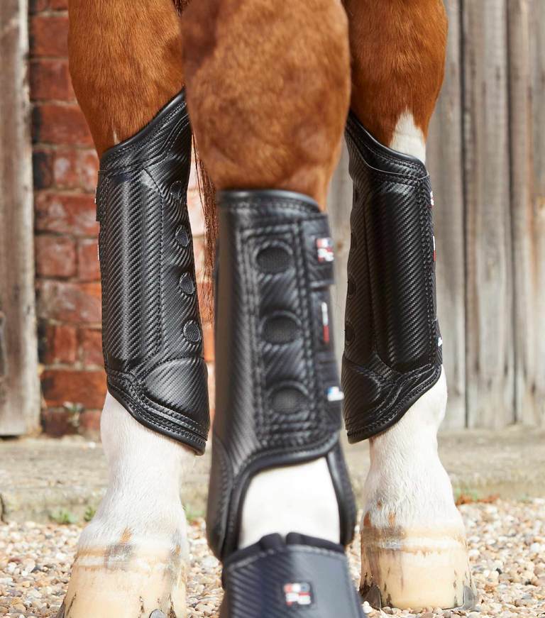 PEI Carbon Tech Air Cooled Eventing Boots Front Black