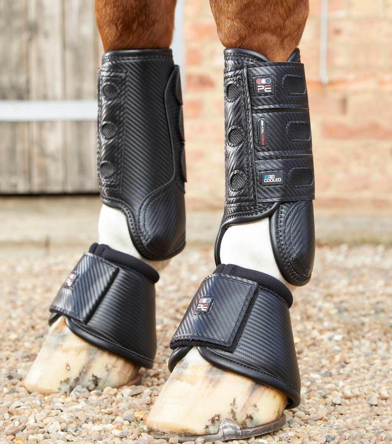 PEI Carbon Tech Air Cooled Eventing Boots Front Black
