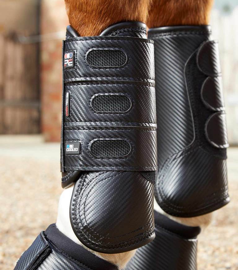 PEI Carbon Tech Air Cooled Eventing Boots Front Black