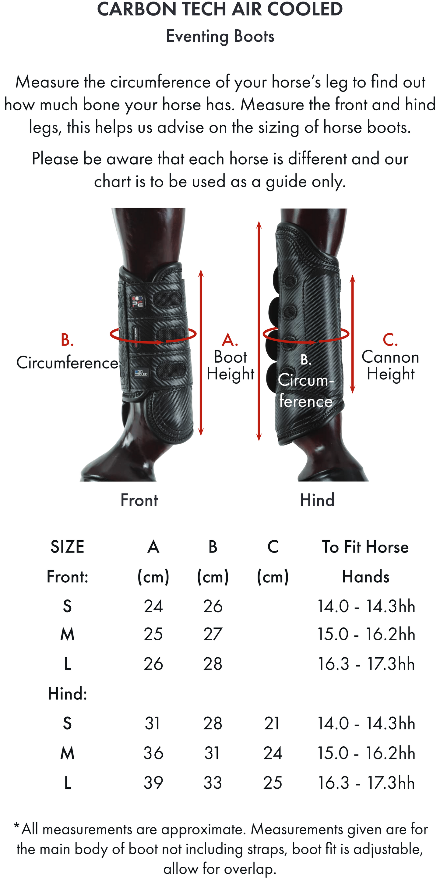 PEI Carbon Tech Air Cooled Eventing Boots Front Black
