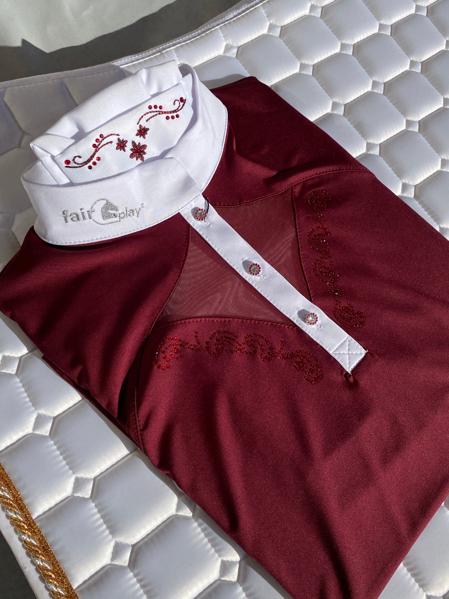 Fair Play Lucrezia Stock Tie - Burgundy, Navy, Black