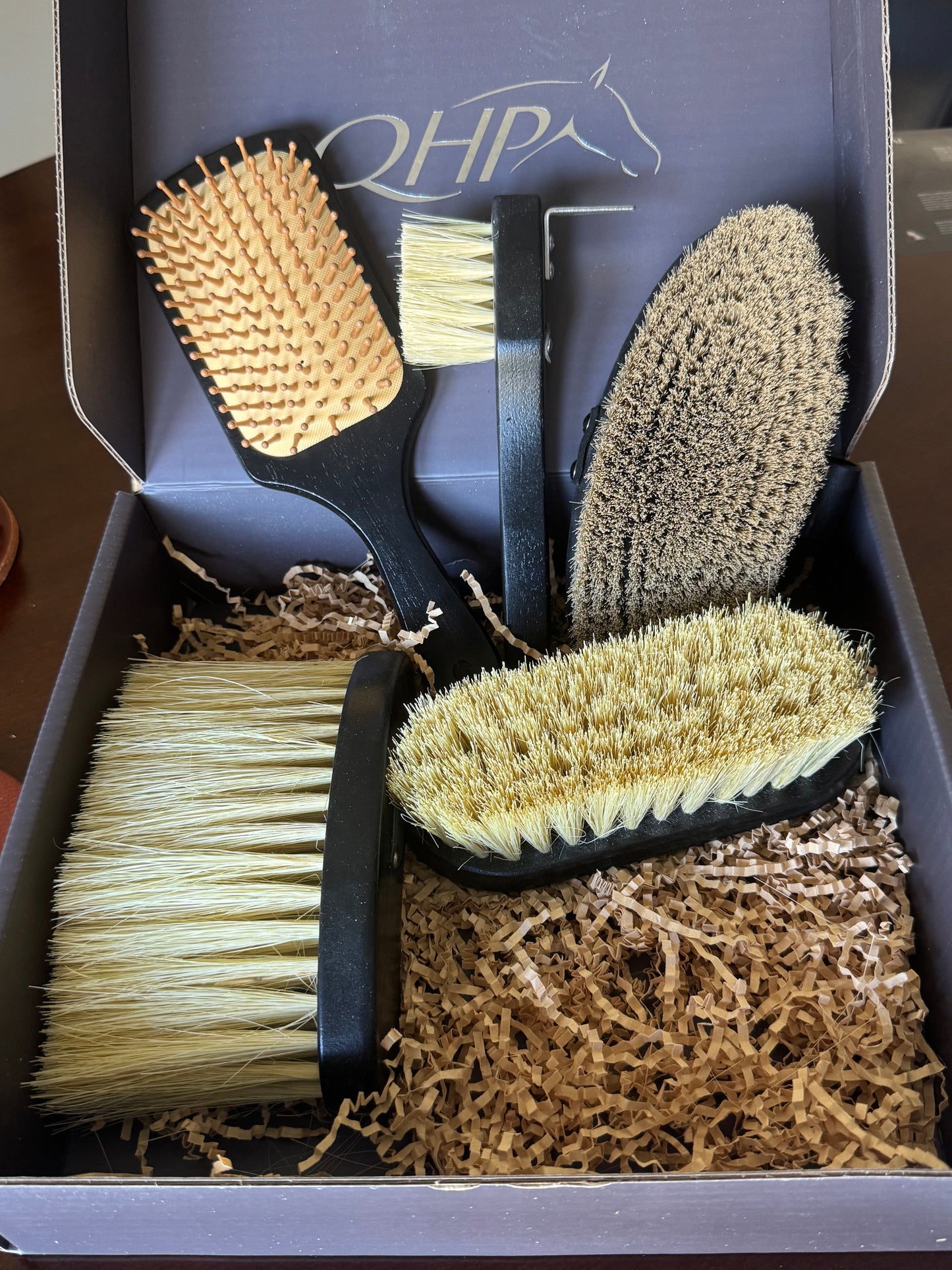 Wood and Tampico Grooming Set