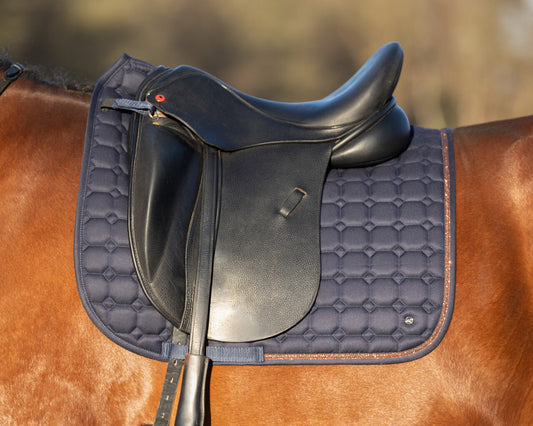 QHP Hailyn Saddle Pad - Navy - Dressage and Jump