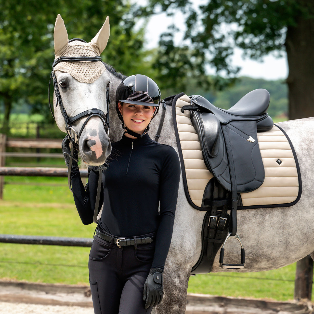 Salerno Saddle Pad - Beige - Dressage or Jump