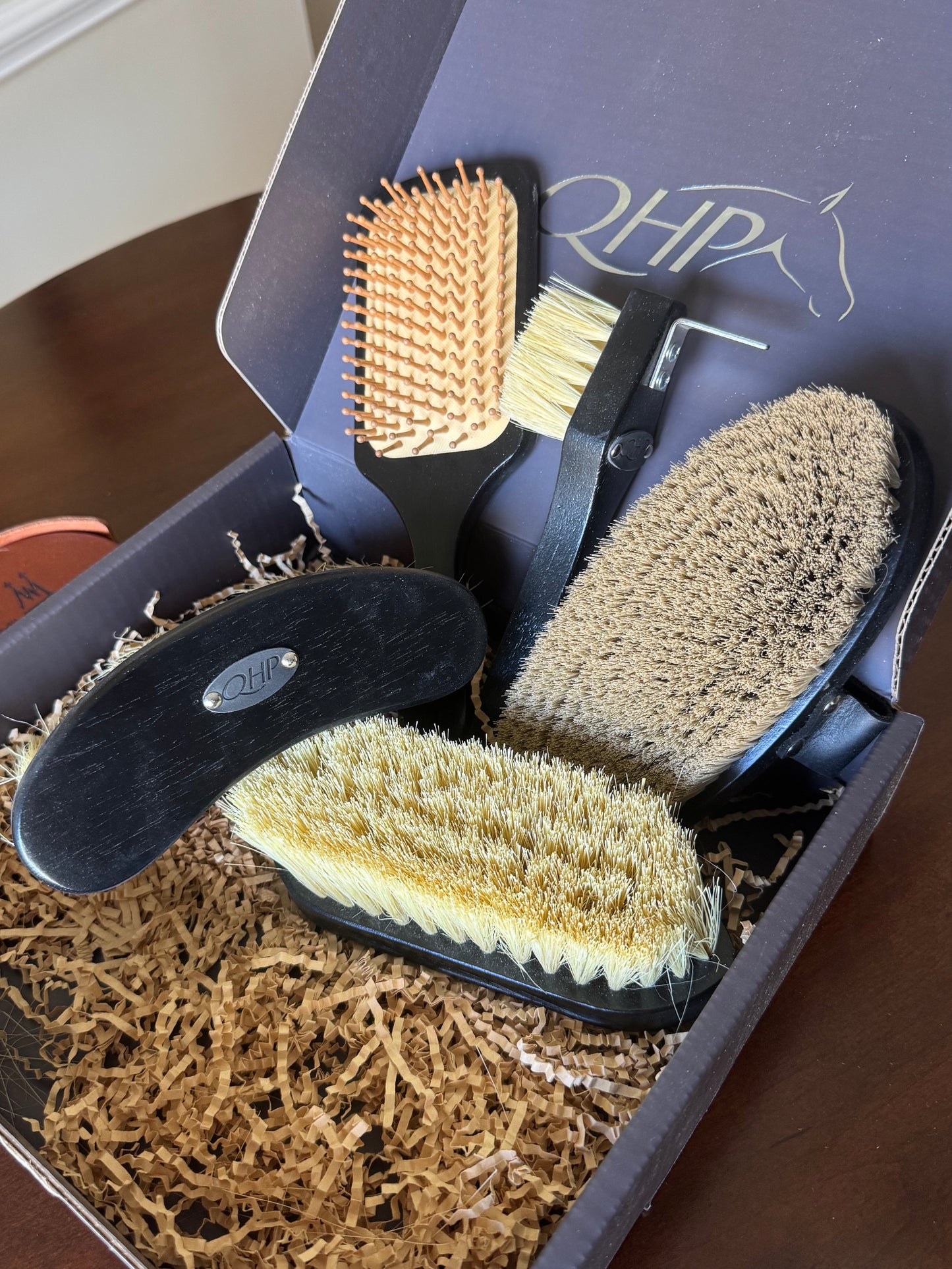Wood and Tampico Grooming Set