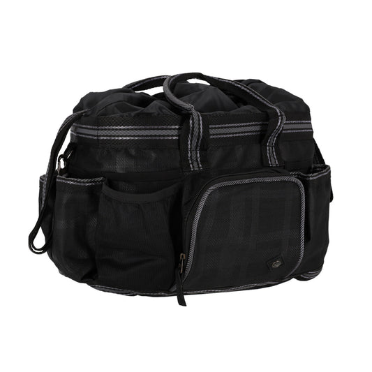 Water Repellent Grooming Bag - Black Plaid