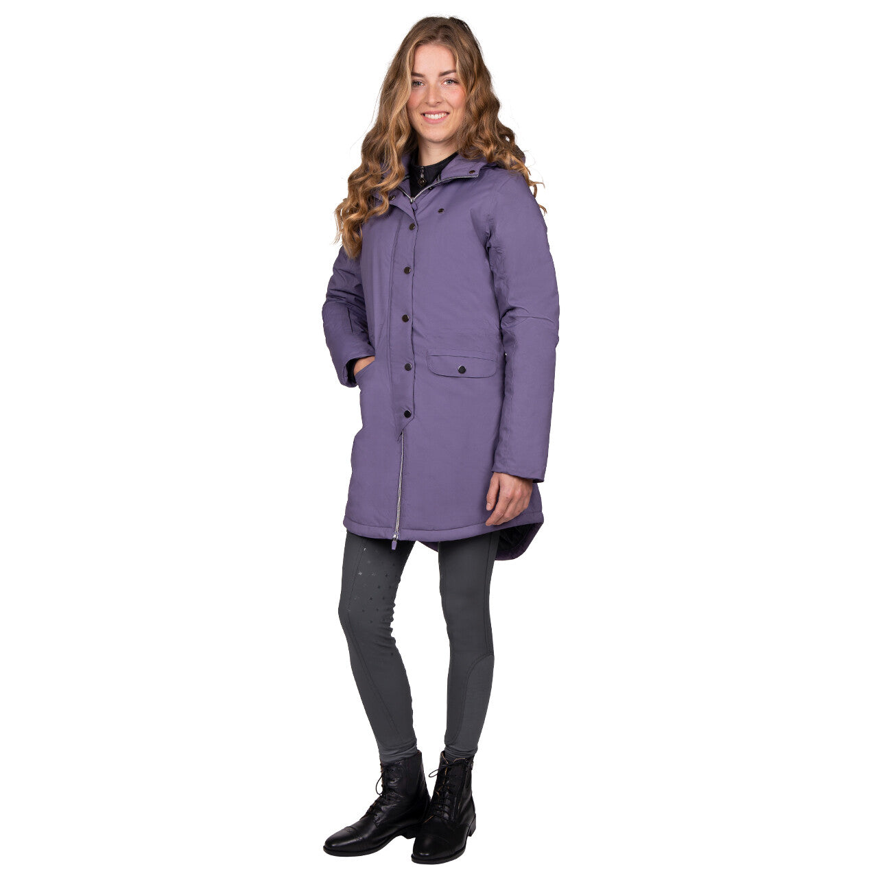 QHP Linde Winter Riding Coat Vintage Violet