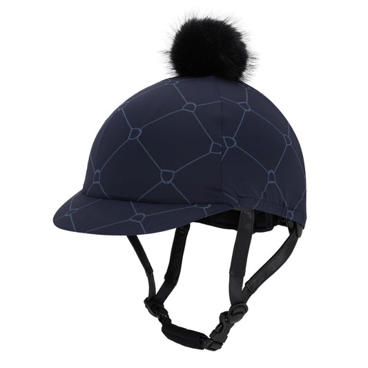 Helmet Cover Navy with Poof