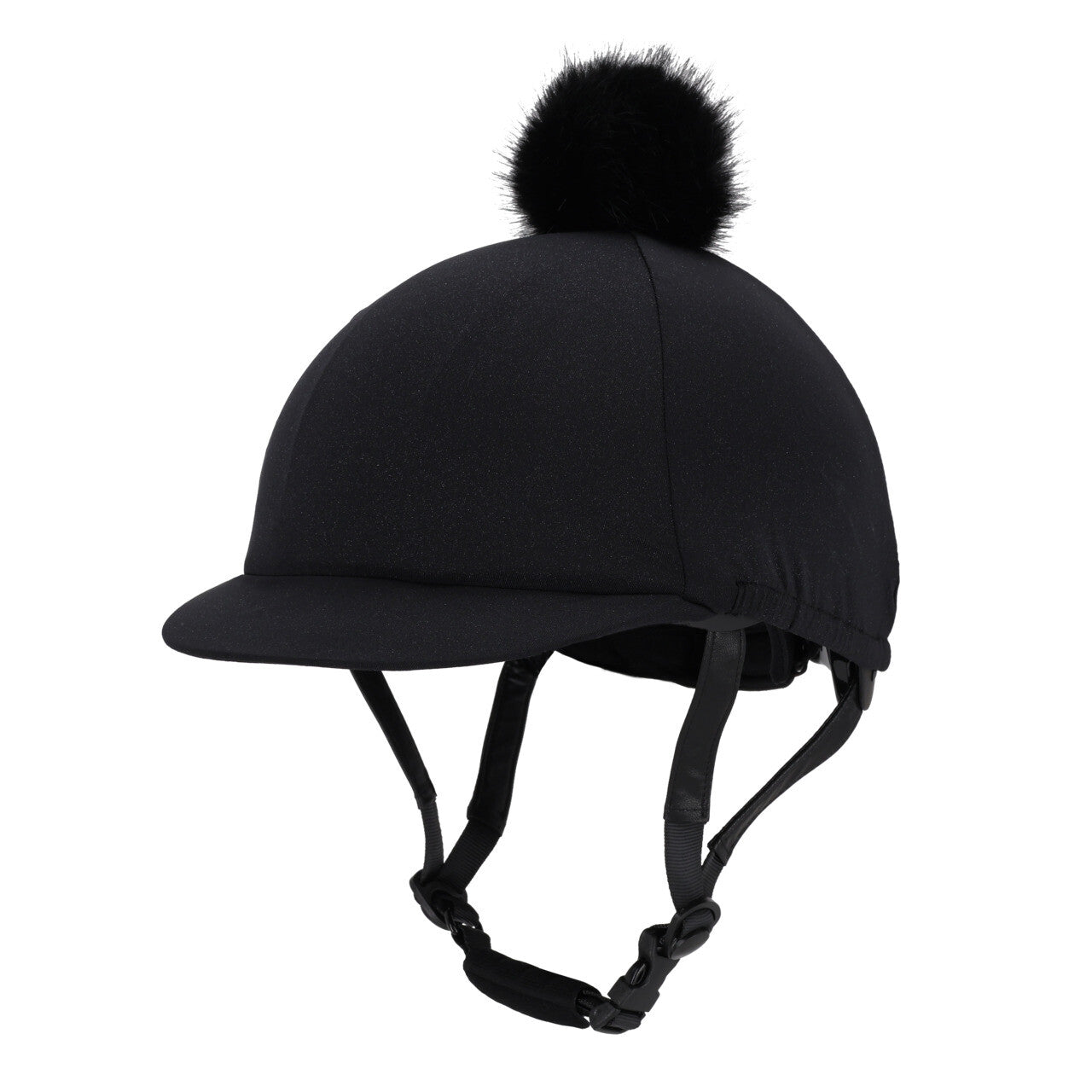 Helmet Cover Black Glitter with Poof