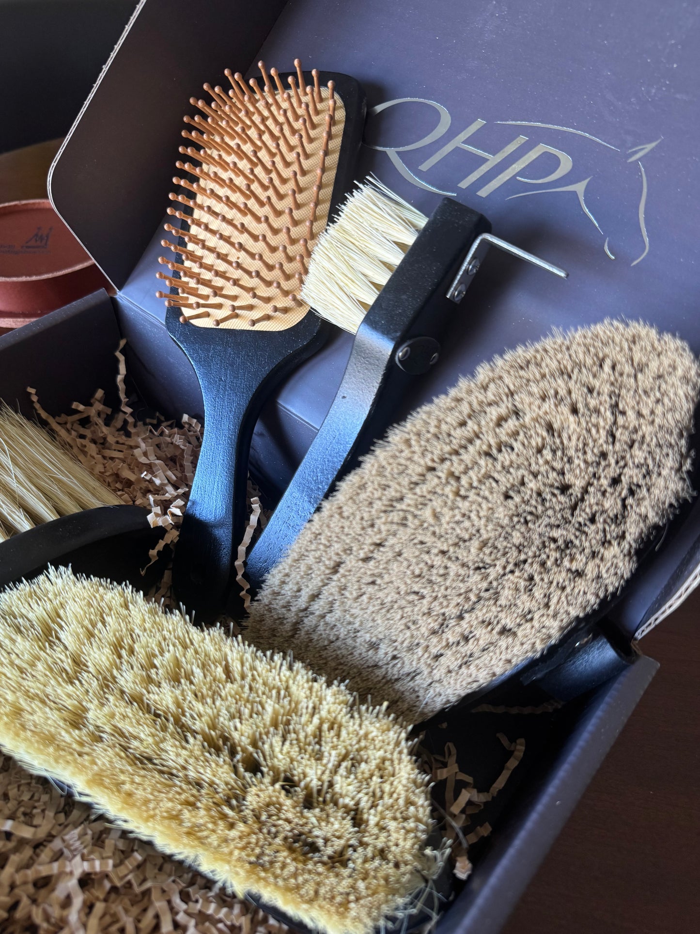 Wood and Tampico Grooming Set