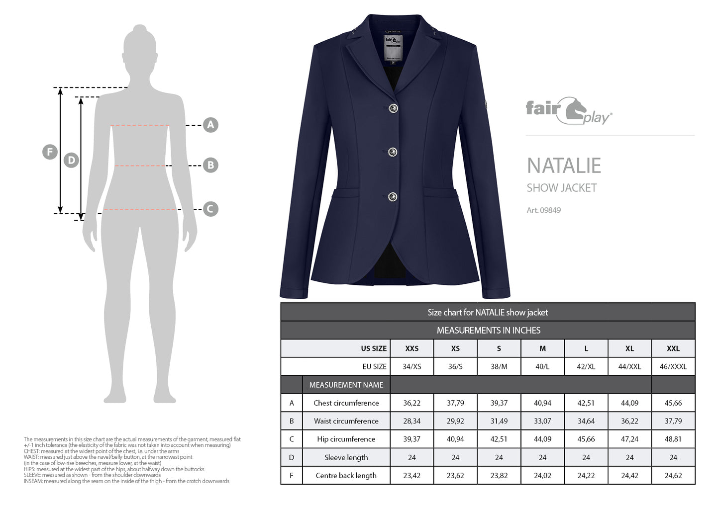 Fair Play Natalie Competition Jacket - Nile Blue