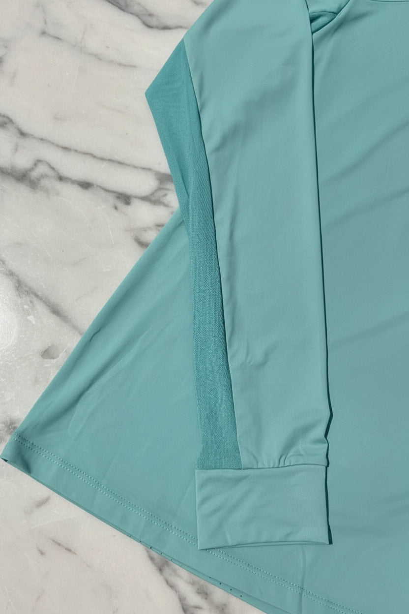 sage green long sleeve sun shirt upf