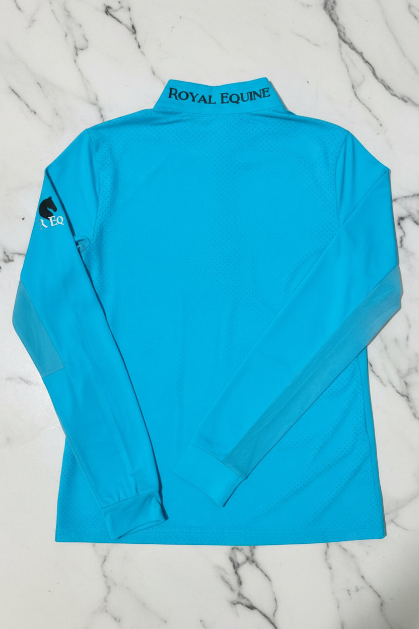 bright blue long sleeve sun shirt upf