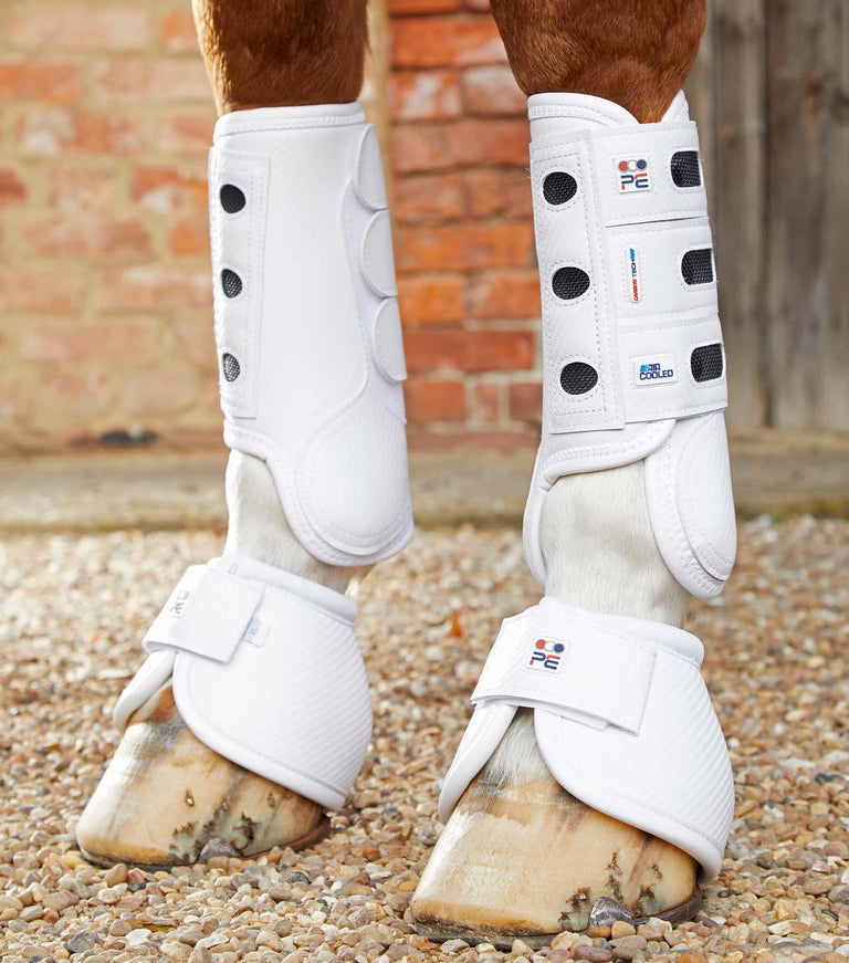 PEI Carbon Tech Air Cooled Eventing Boots Front White