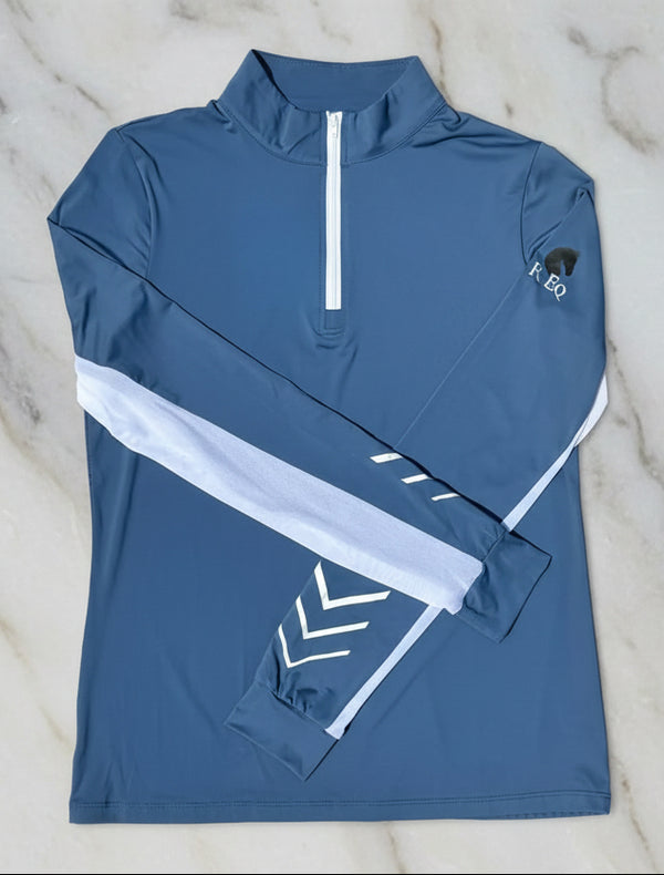 blue long sleeve sun shirt upf