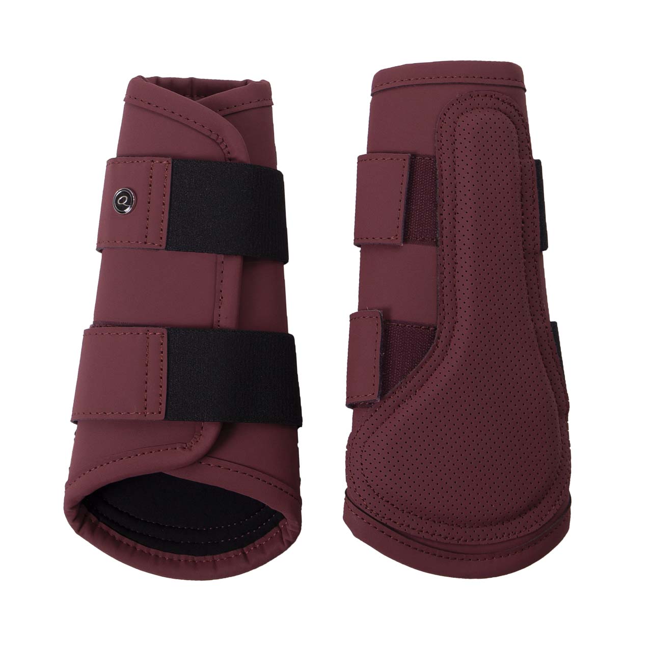 QHP Satin Gloss Collection Brushing Boots - Burgundy
