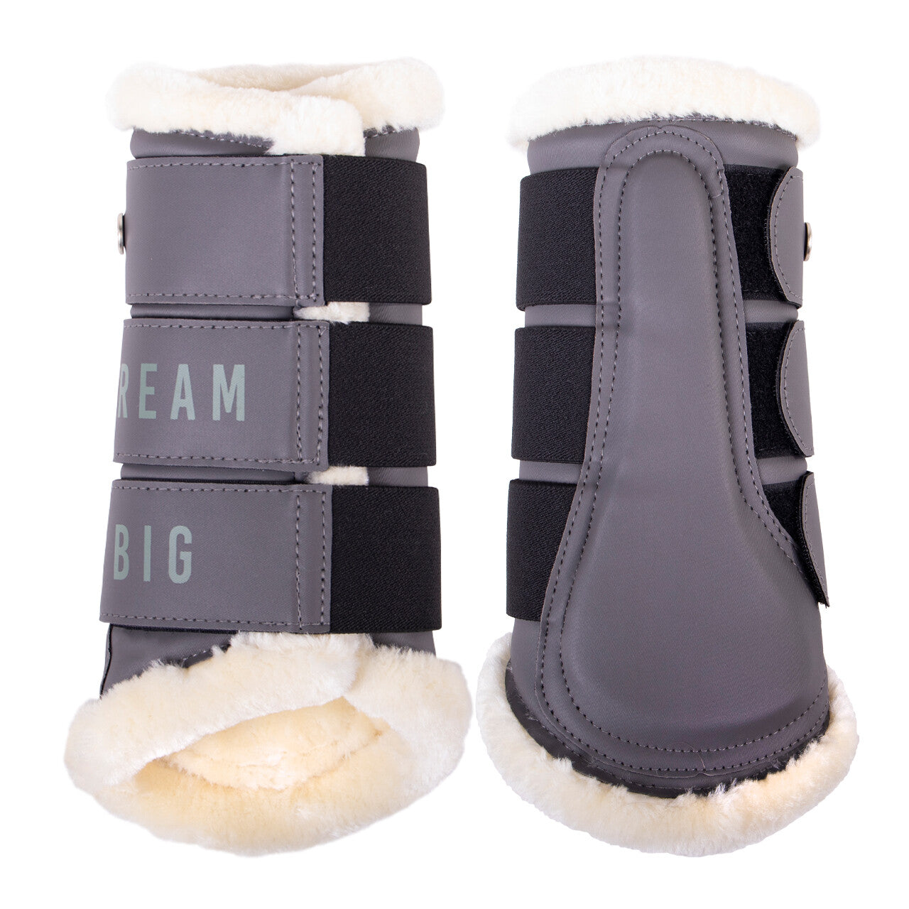 QHP Equestrian Dream Collection Brushing Boots - Iron Grey