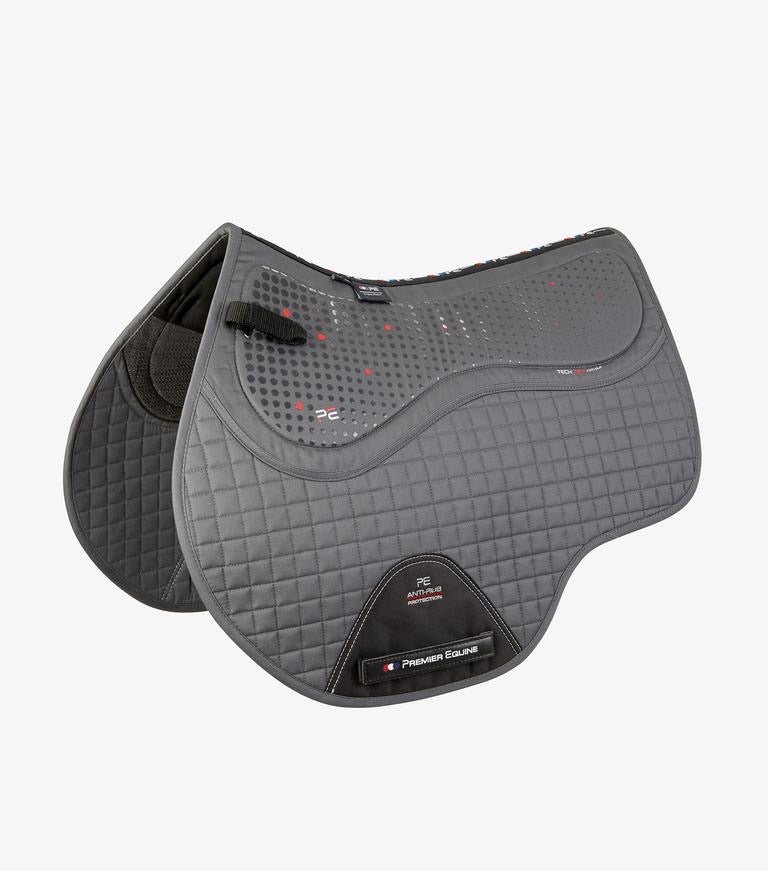 PEI Close Contact Tech Grip Pro Anti-Slip Jump Cut Saddle Pad - Grey