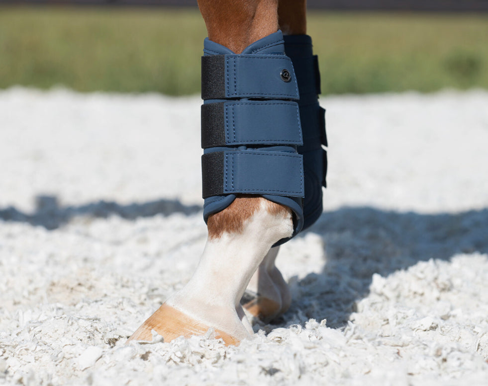 QHP Summer Glow Collection Brushing Boots - Navy