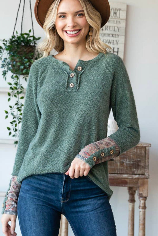 7th Ray Soft Pullover - Fern Green