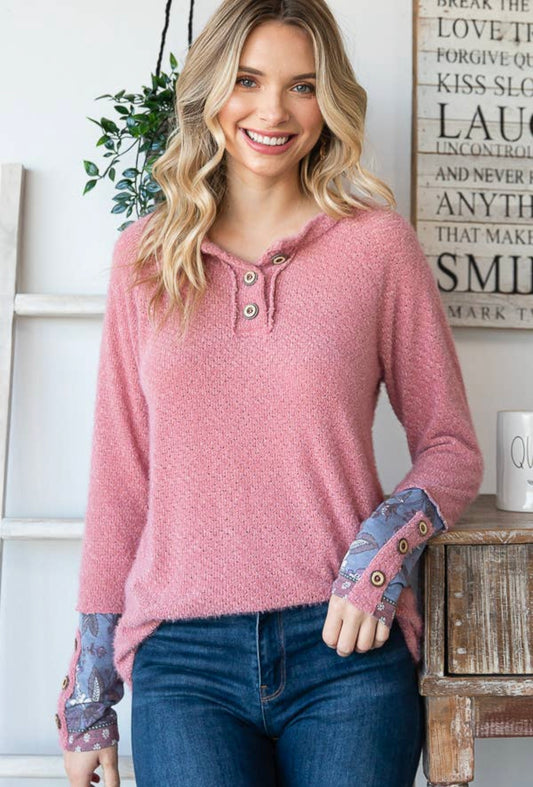 7th Ray Soft Pullover - Dusty Rose
