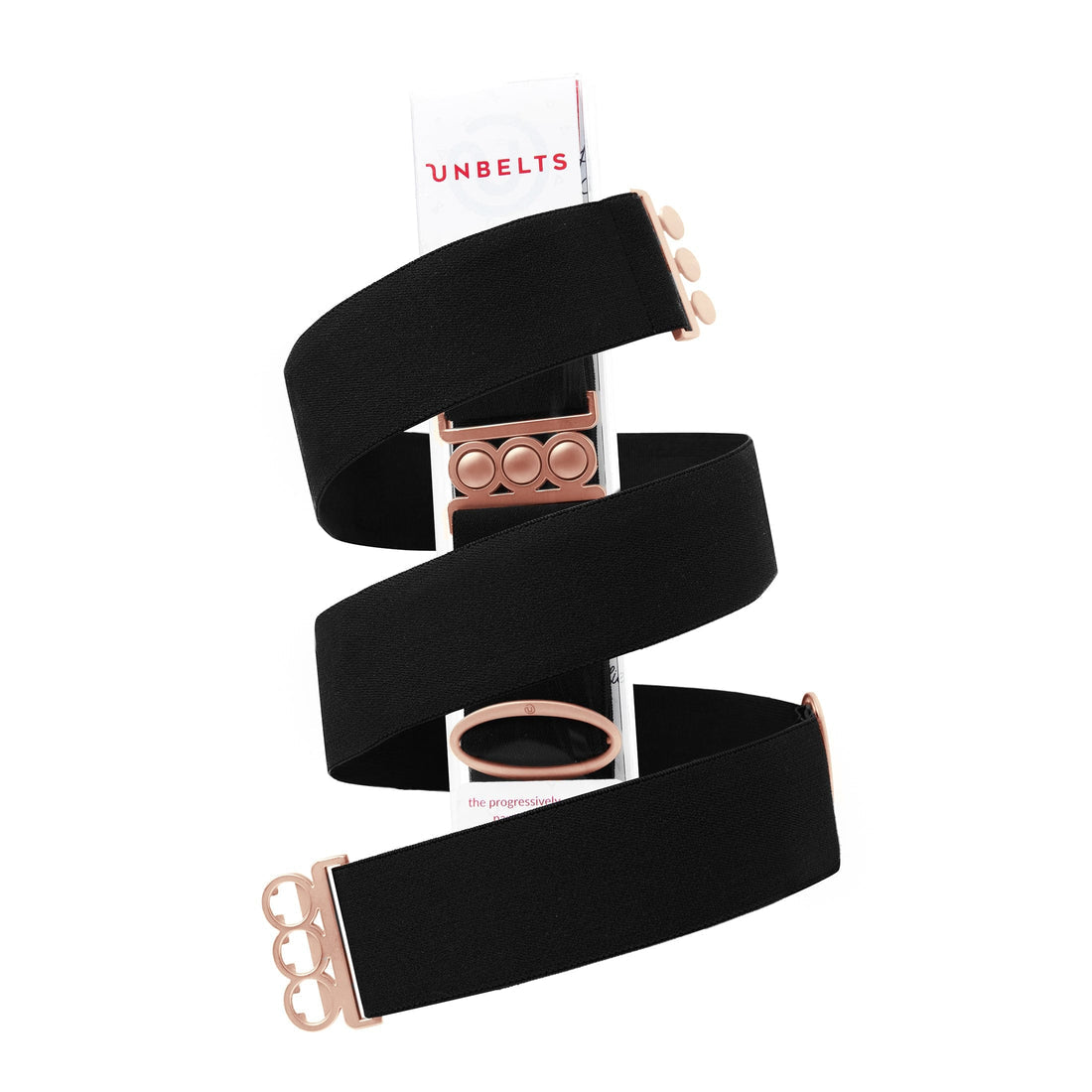 Unbelts Classic Jet Black with Rose Gold Buckle